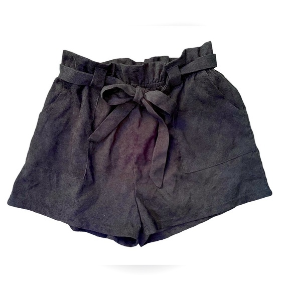 Black Paper Bag Shorts Nwot - Picture 1 of 6